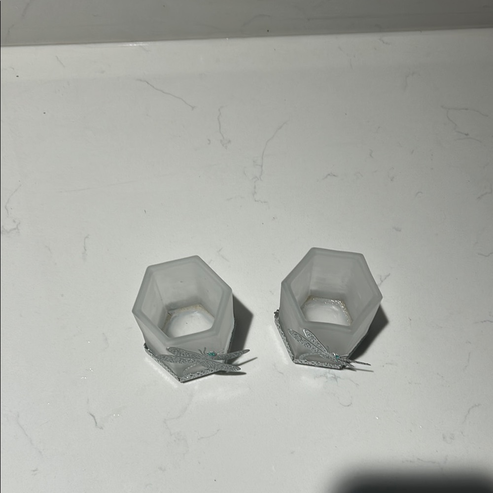Frosted Glass Dragonfly Votive Candle Holders - Picture 2 of 5